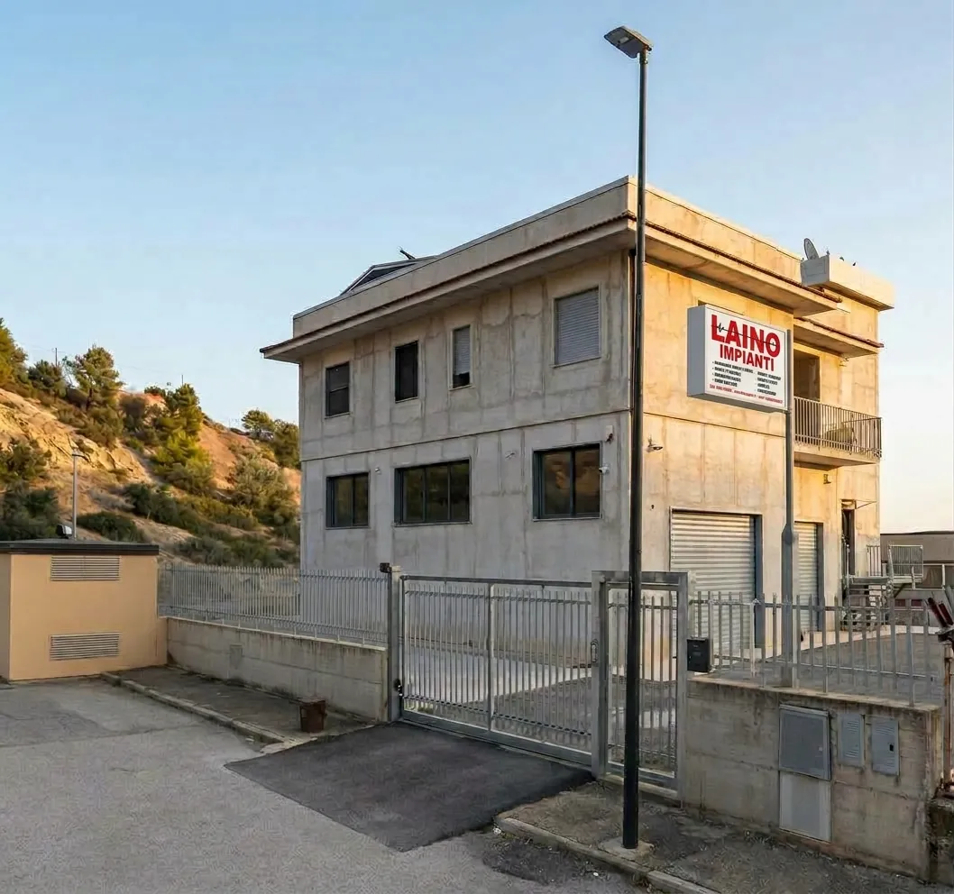 La sede di Laino Impianti in viale dell’Industria a Trebisacce, con l’insegna